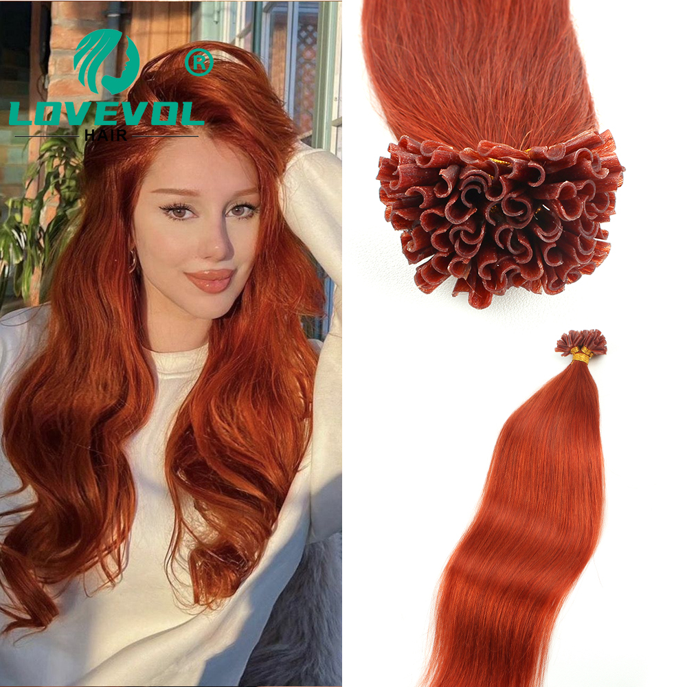 Nail Extension Tips - Lovevol Copper Red U Tip Hair