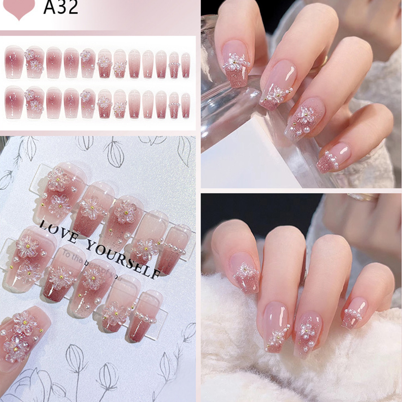 24pcs Medium Long Acrylic Fake - Nail Extension Tips avaliação e preço