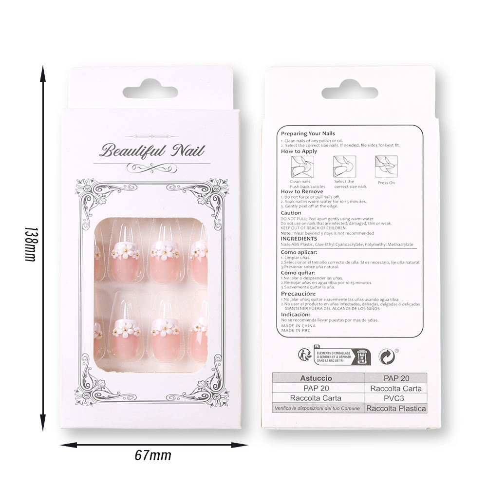24pcs Medium Long Acrylic Fake - Nail Extension Tips avaliação e preço