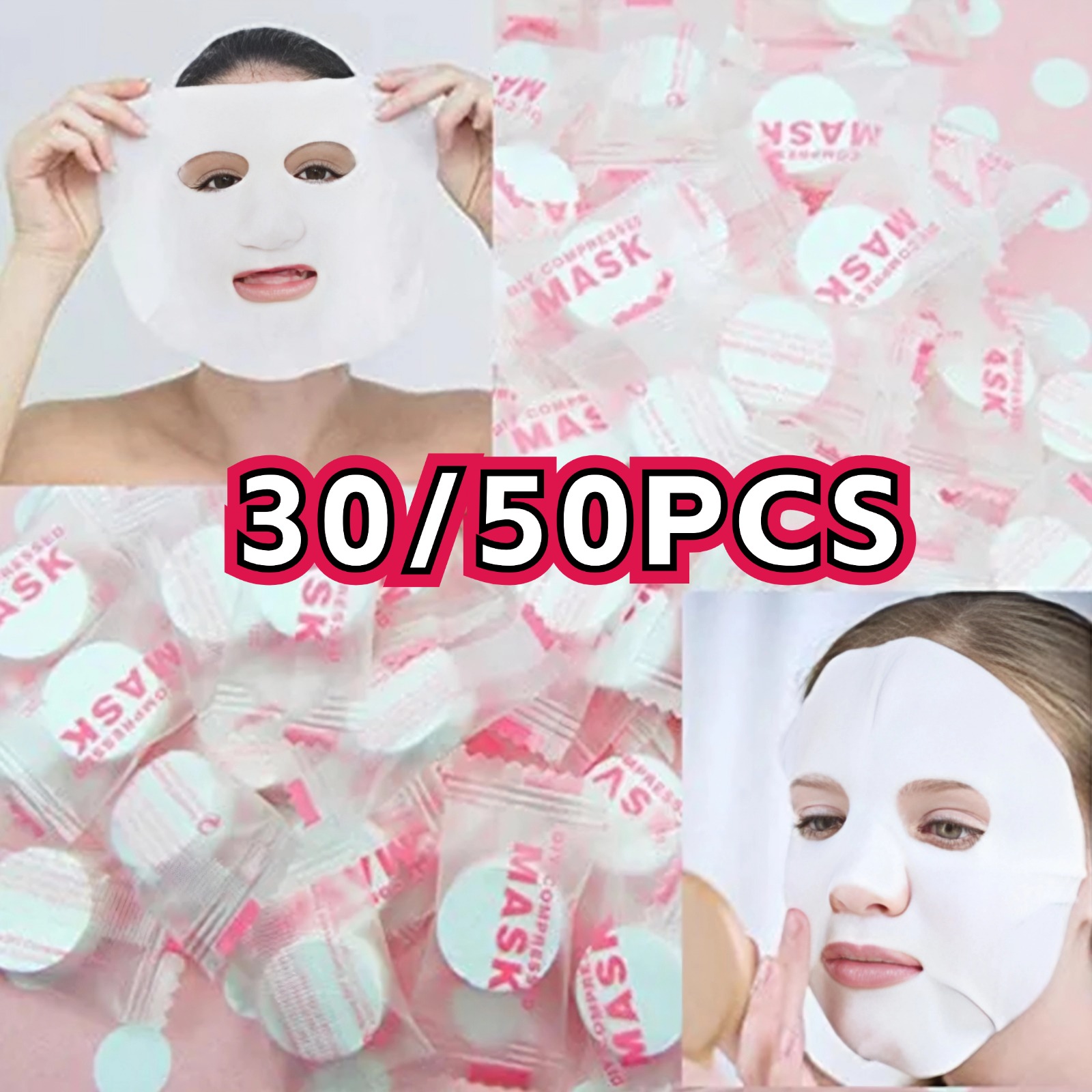 30/50pcs Disposable Compressed - Sheet Face Mask Pack avaliação e preço