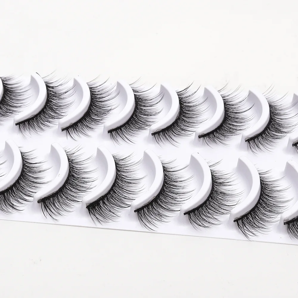 New 10 pairs natural false eye - Beauty Full Makeup avaliação e preço