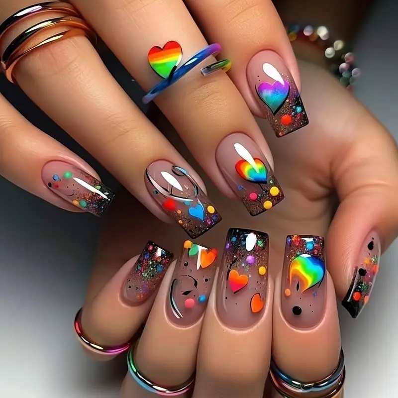 24pcs/set Medium long square f - Nail Extension Tips avaliação e preço