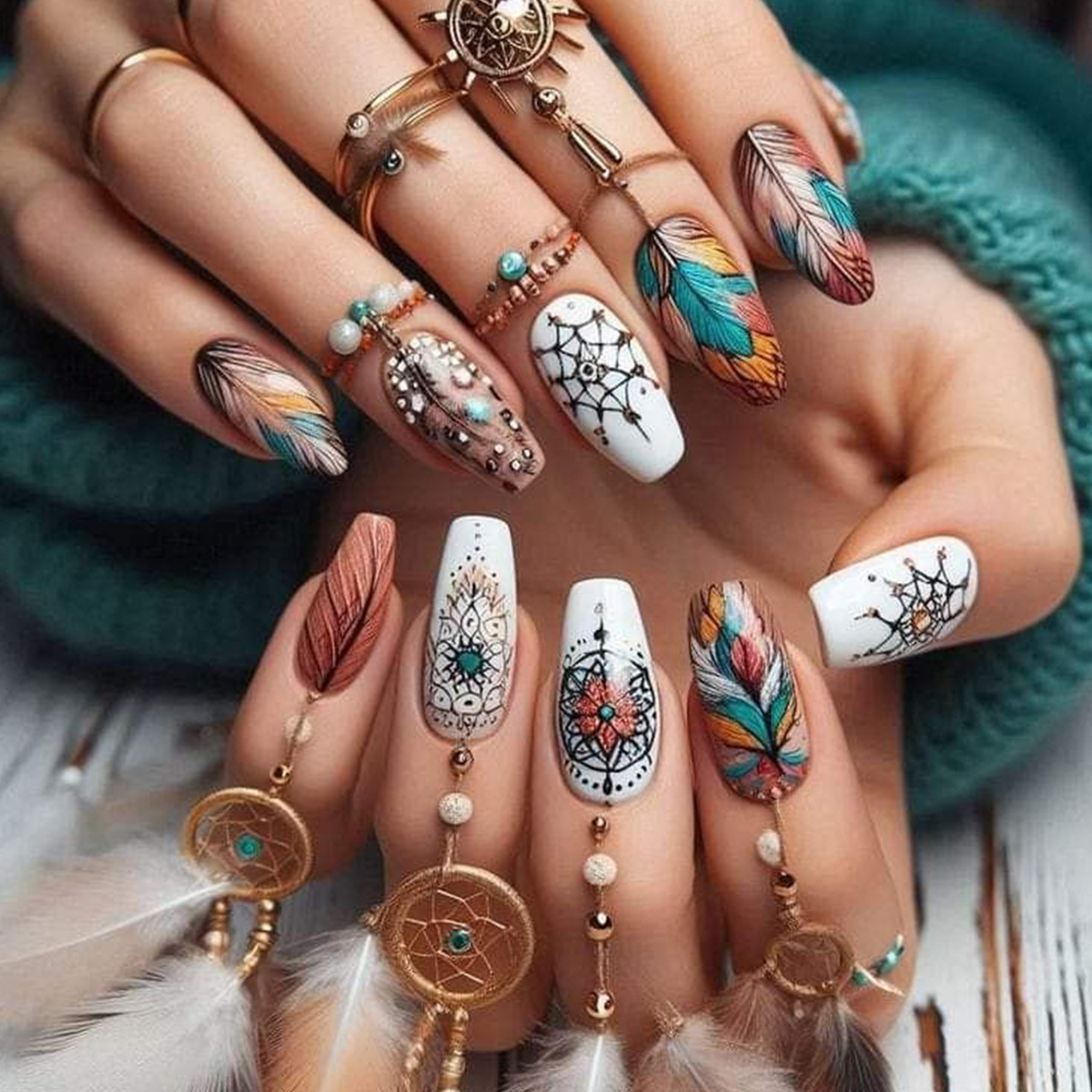 24pcs/set Medium long square f - Nail Extension Tips avaliação e preço