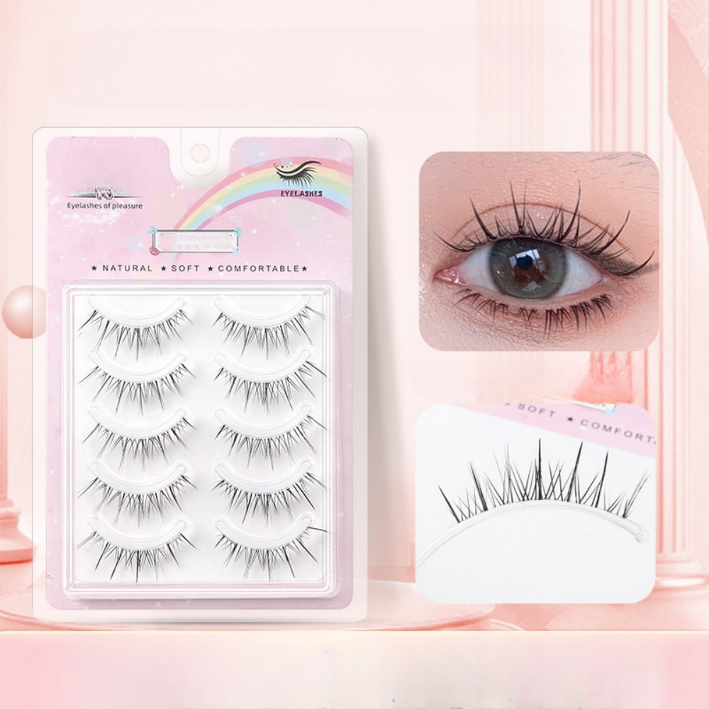 5 Pairs Transparent Stem Wavy  - Beauty Full Makeup avaliação e preço