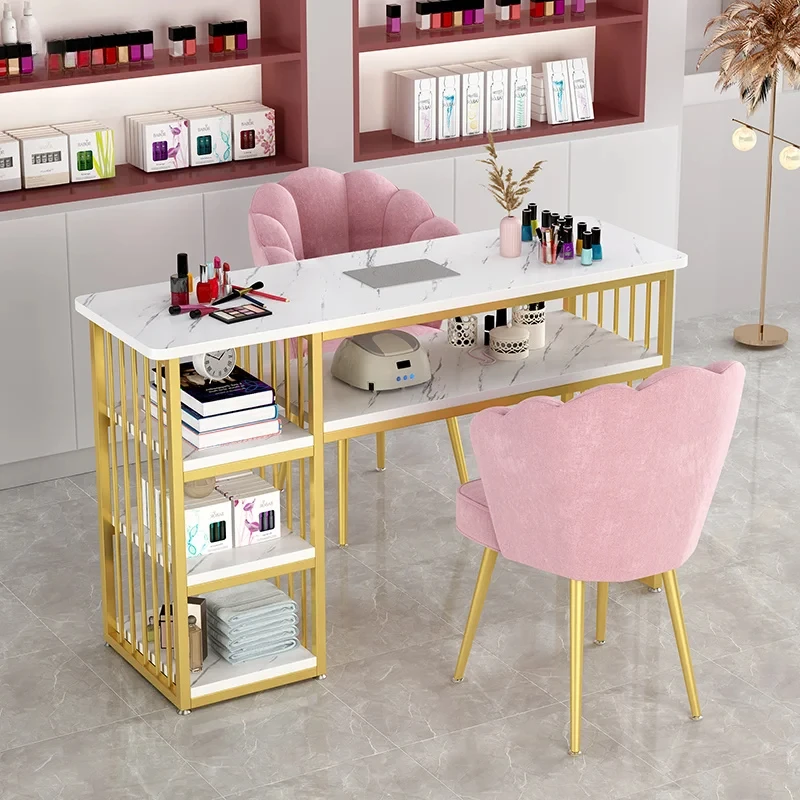 -Light Luxury Nail Table And C - Beauty Makeup Chair avaliação e preço