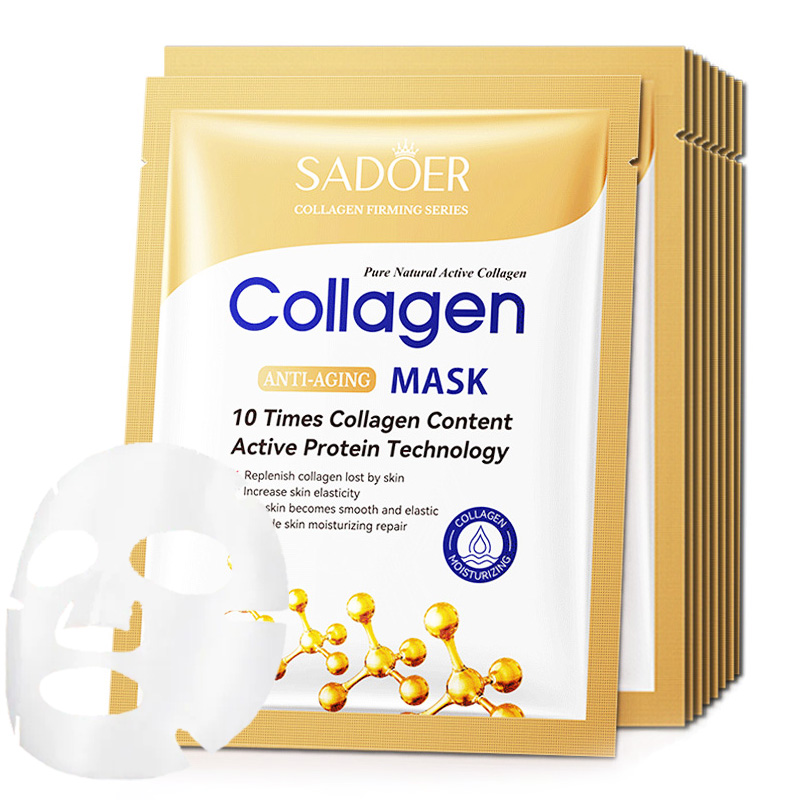 10pcs Anti-wrinkle Collagen Fa - Sheet Face Mask Pack avaliação e preço