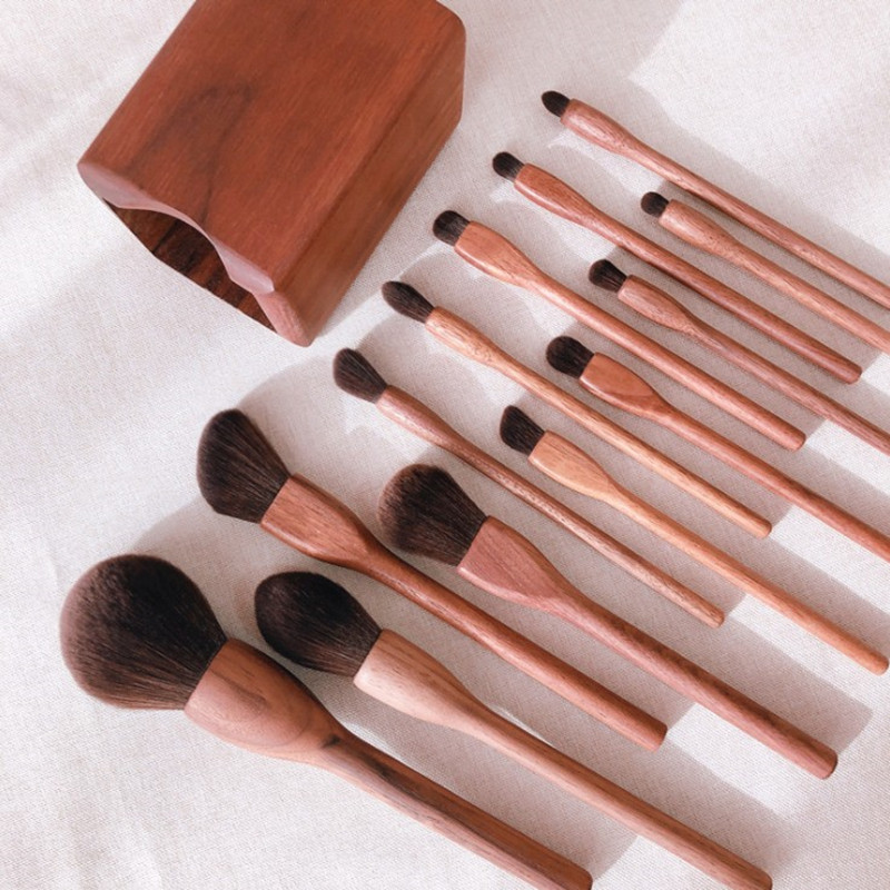Wood Makeup Brushes Set Cosmet - Beauty Full Makeup avaliação e preço