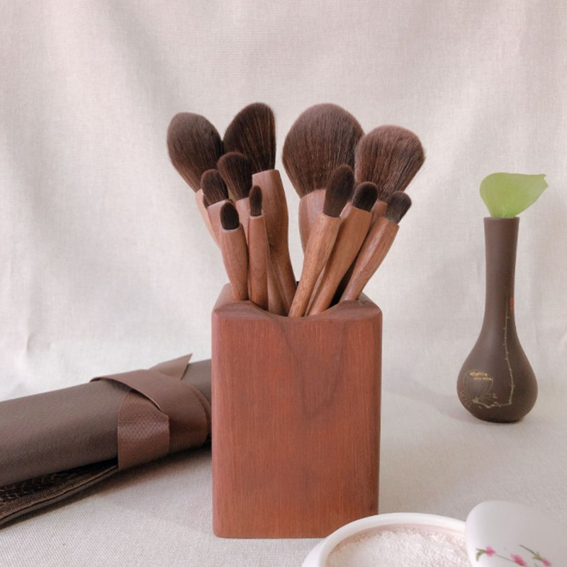 Wood Makeup Brushes Set Cosmet - Beauty Full Makeup avaliação e preço
