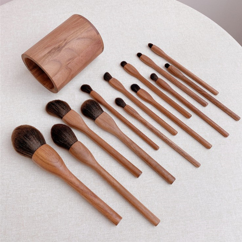 Wood Makeup Brushes Set Cosmet - Beauty Full Makeup avaliação e preço