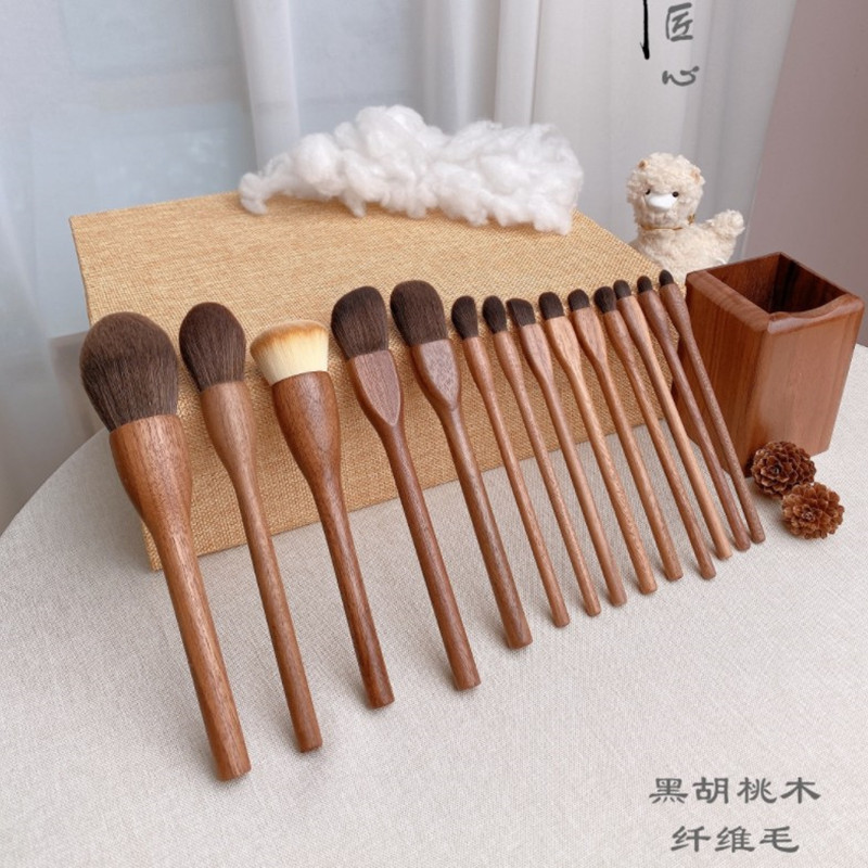 Wood Makeup Brushes Set Cosmet - Beauty Full Makeup avaliação e preço