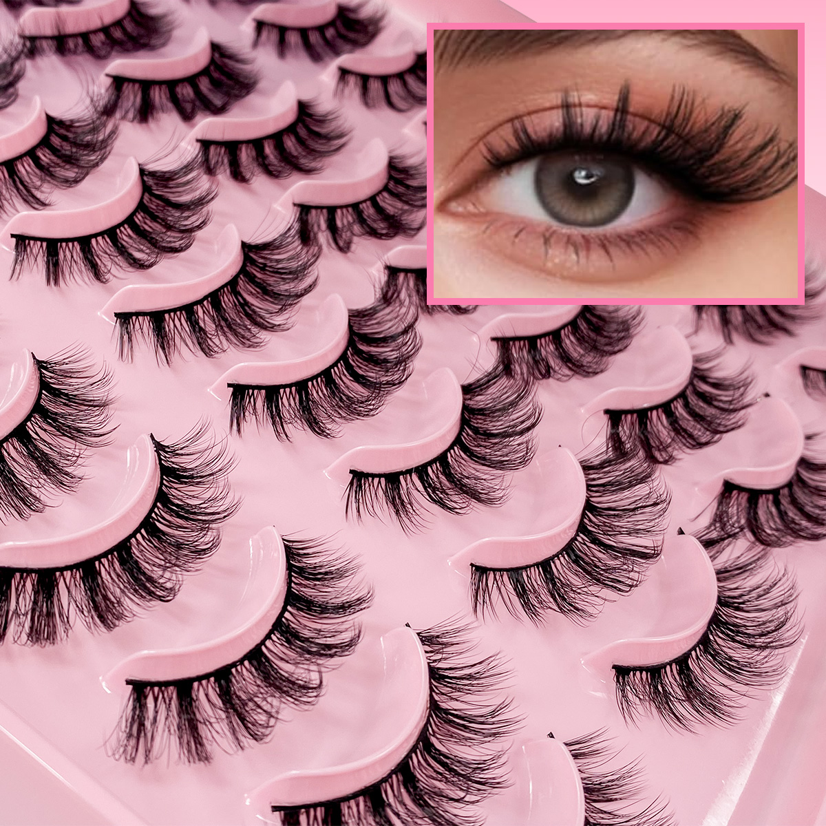 Q&DYHDHZP 20 Pairs Russian Cur - Beauty Full Makeup avaliação e preço