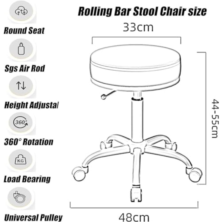 Round Swivel Stool, Modern Bea - Beauty Lab Makeup avaliação e preço