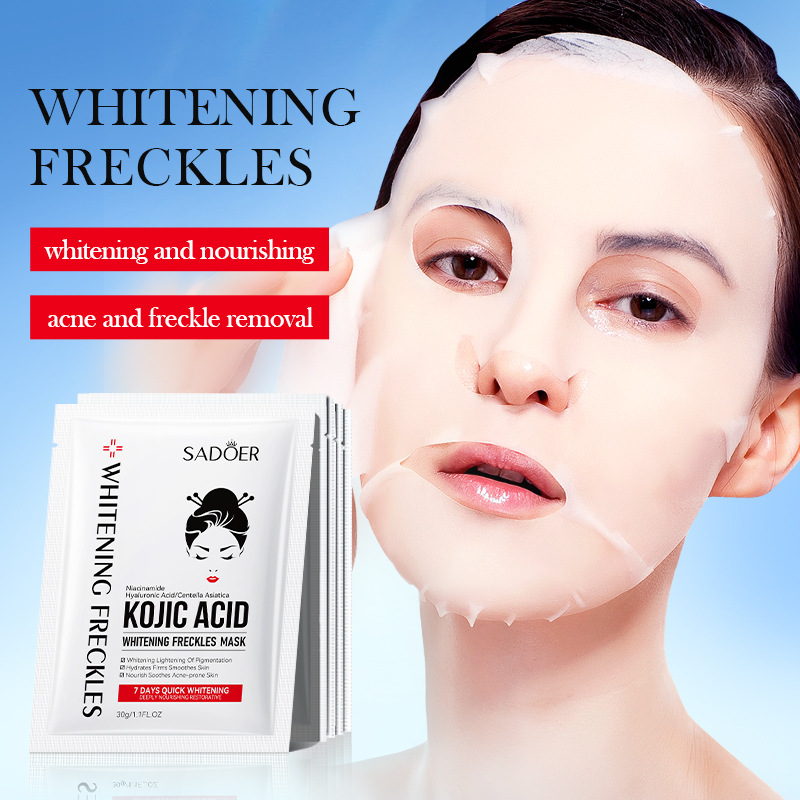 10pcs SADOER Kojic Acid Facial - Sheet Face Mask Pack avaliação e preço