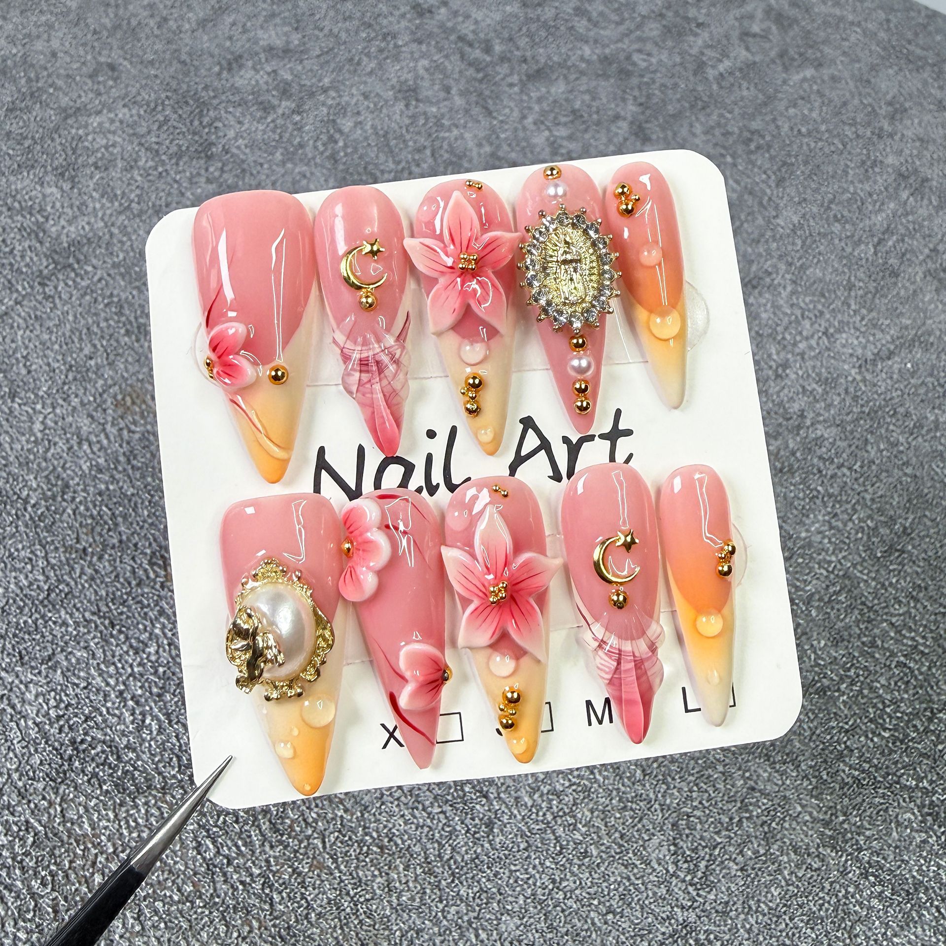 10Pcs Retro Long Stiletto Fake - Nail Extension Tips avaliação e preço