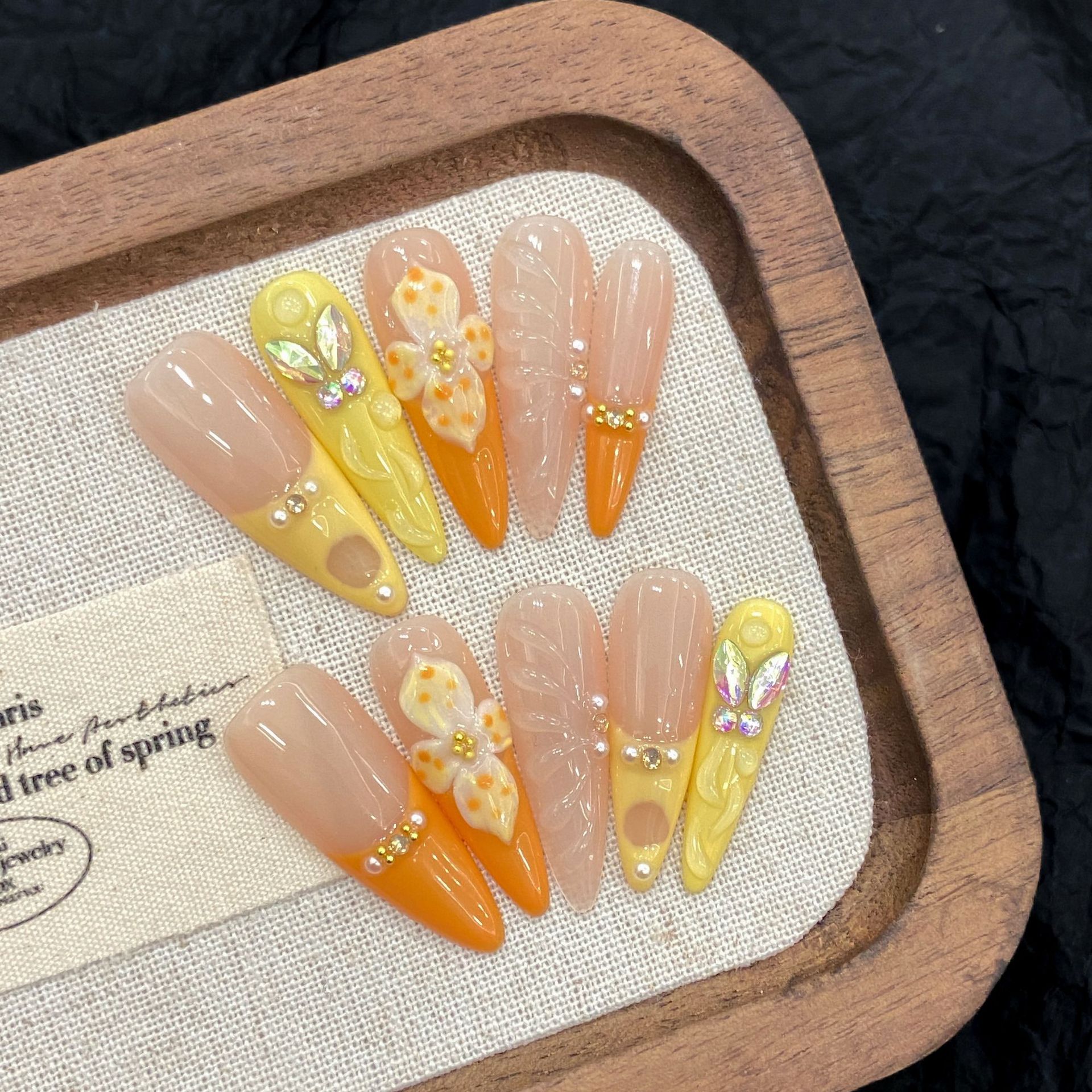 10pcs Handmade Summer Press on - Nail Extension Tips avaliação e preço