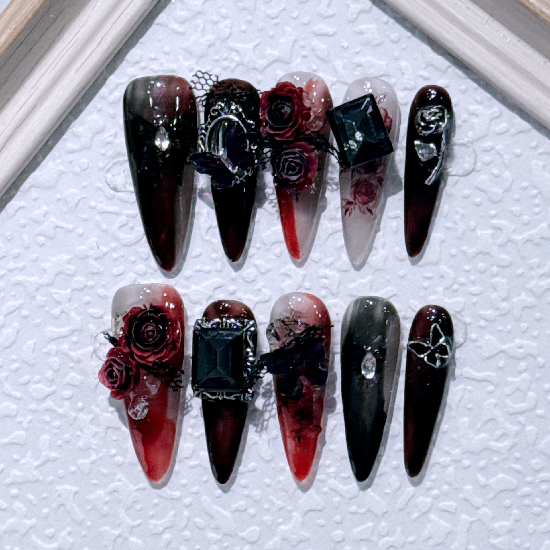 10pcs Handmade Long Pointed Pr - Nail Extension Tips avaliação e preço