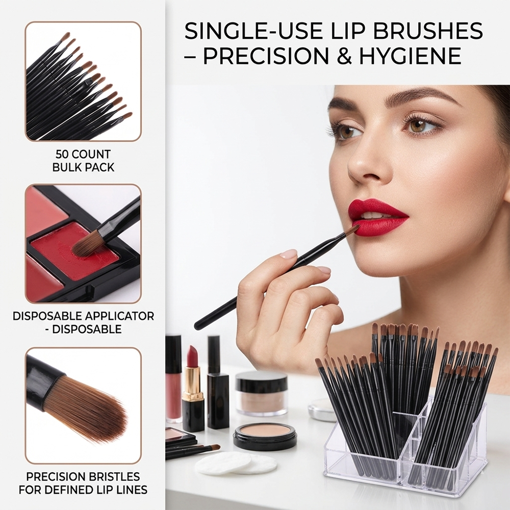 50/100pcs Disposable Lip Brush - Beauty Makeup Brushes avaliação e preço