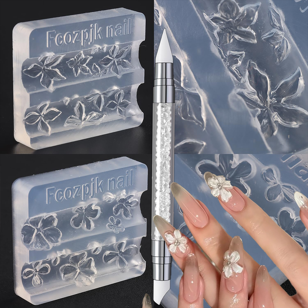 3D Silicone Flower Nail Carvin - Nail Art Stamping Kit avaliação e preço
