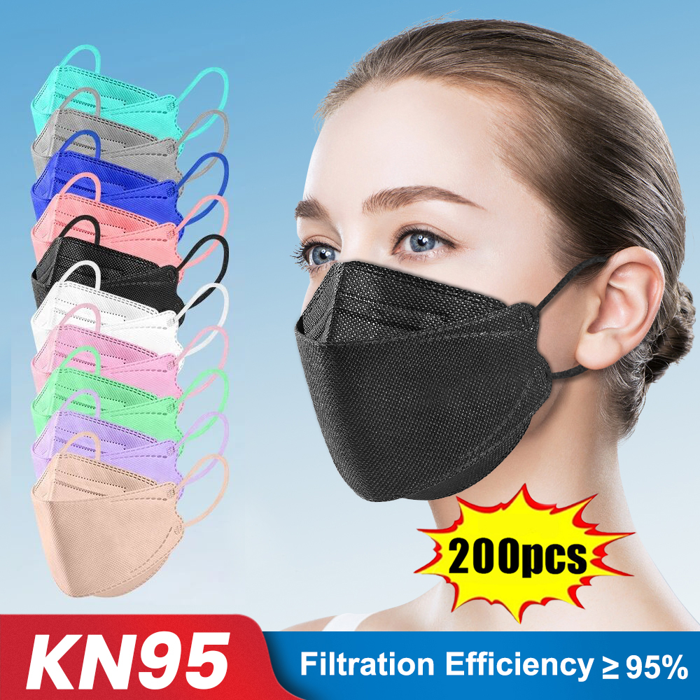 10-200pcs ffp2 mascarillas CE  - Sheet Face Mask Pack avaliação e preço