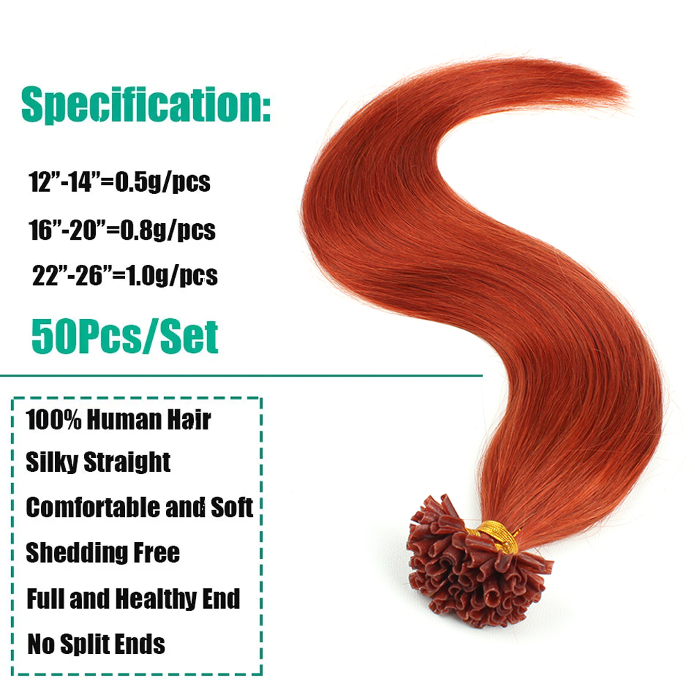 Lovevol Copper Red U Tip Hair  - Nail Extension Tips avaliação e preço