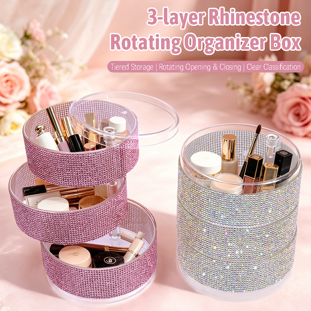 3-Layer Rotating Rhinestone Ma - Eyeshadow Palette avaliação e preço