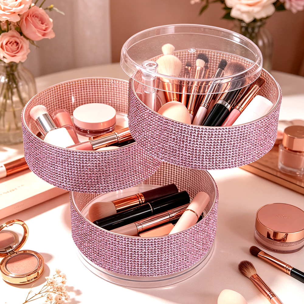 3-Layer Rotating Rhinestone Ma - Eyeshadow Palette avaliação e preço