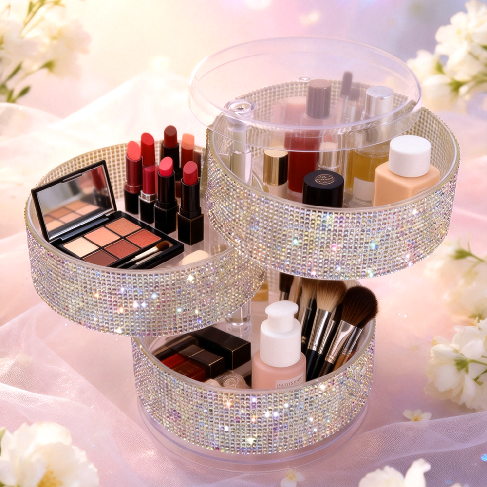 3-Layer Rotating Rhinestone Ma - Eyeshadow Palette avaliação e preço