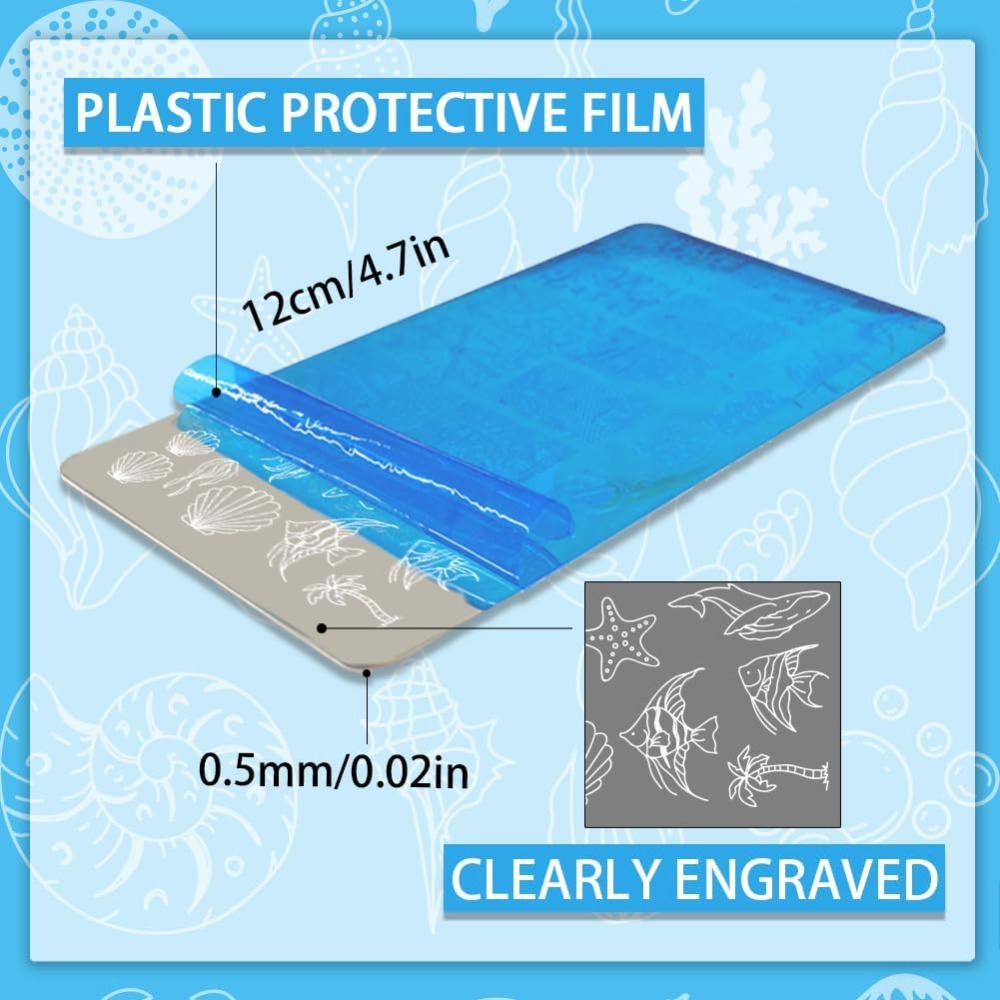 5pcs Ocean Theme Nail Stamping - Nail Art Stamping Kit avaliação e preço